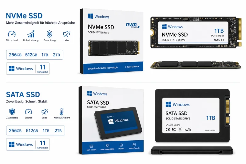SSD Festplatte M.2 PCIe für HP Envy 16-ad0000 Windows 10 / 11 Pro vorinstalliert 
